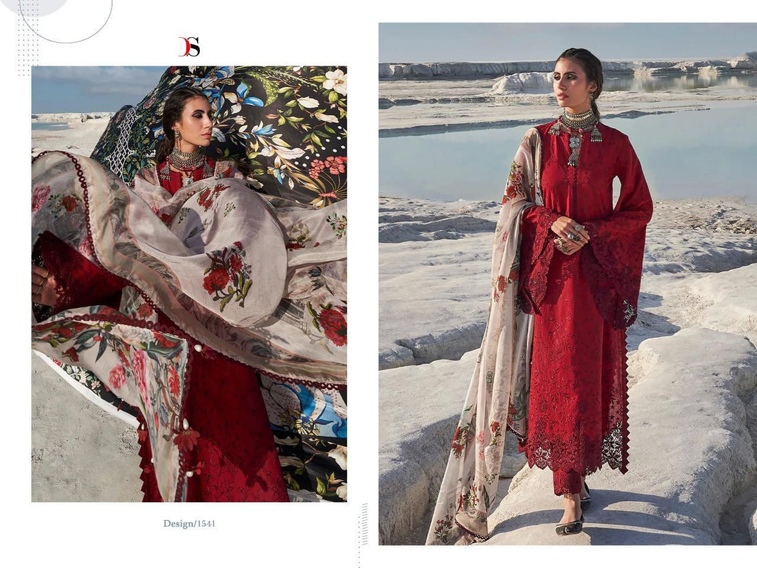 Red Pure Cotton Indian women's salwar kameez with dupatta ready to wear