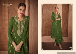 Green Fox Georgette Indian women's salwar kameez with dupatta ready to wear