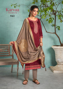 Brown  jam silk Indian women's salwar kameez with dupatta ready to wear