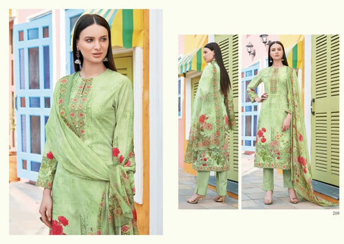 Green Cotton Indian women's salwar kameez with dupatta ready to wear