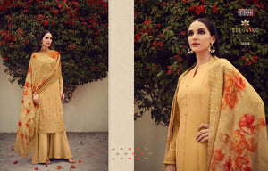 Gold Heavy Faux Georgette Indian women's salwar kameez with dupatta ready to wear