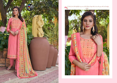 Multi Color Muslin Indian women's salwar kameez with dupatta ready to wear