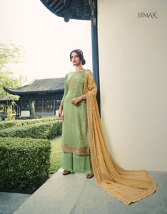 Green Pure Viscose Indian women's salwar kameez with dupatta ready to wear