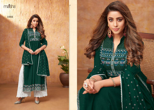 Green Rayon Indian women's salwar kameez with dupatta ready to wear