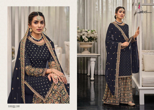 Black Chinon & gorget Indian women's salwar kameez with dupatta ready to wear