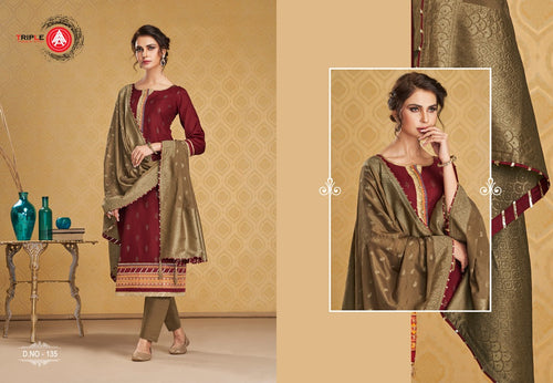 Purple Jam Silk Indian women's salwar kameez with dupatta ready to wear