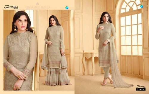 Multi Color Pure Faux Georgette Indian women's salwar kameez with dupatta ready to wear