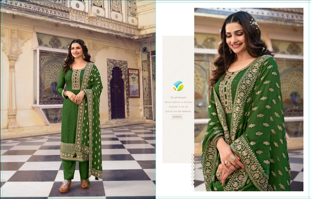 Green Fancy Fabric Indian women's salwar kameez with dupatta ready to wear