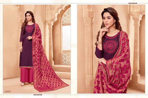 Purple Handwork Indian women's salwar kameez with dupatta ready to wear