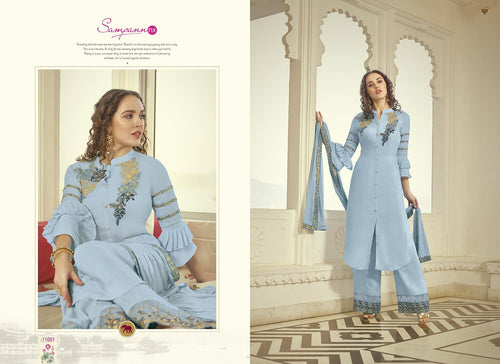 Multi Color Muslin Indian women's salwar kameez with dupatta ready to wear