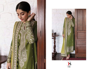 Green Pure Cambric Cotton Indian women's salwar kameez with dupatta ready to wear
