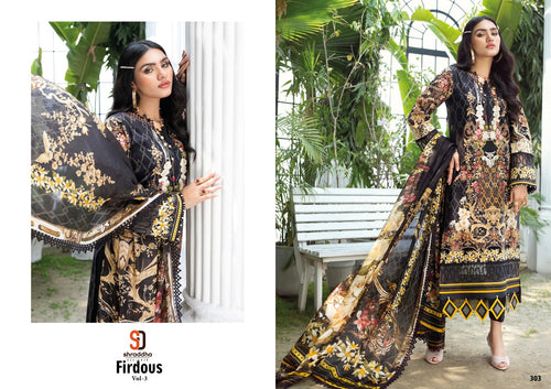 Black Lawn Cotton Indian women's salwar kameez with dupatta ready to wear