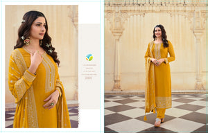 Gold Fancy Fabric Indian women's salwar kameez with dupatta ready to wear