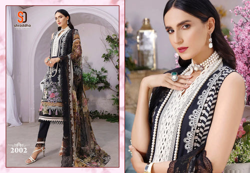 Black Lawn Cotton Indian women's salwar kameez with dupatta ready to wear