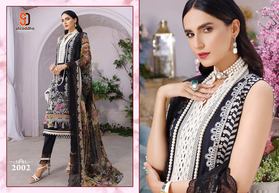 Black Lawn Cotton Indian women's salwar kameez with dupatta ready to wear