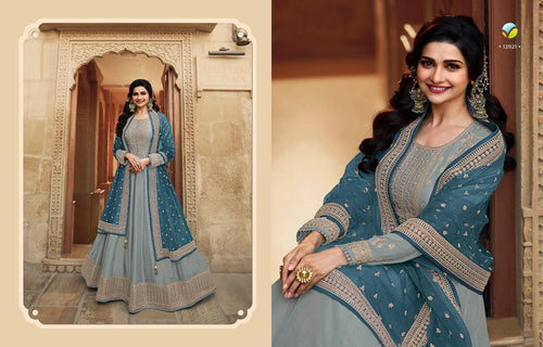Multi Color Dola Silk Indian women's salwar kameez with dupatta ready to wear