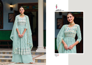 Aqua Faux Georgette Indian women's salwar kameez with dupatta ready to wear