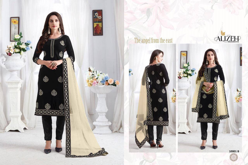 Black Heavy Georgette Indian women's salwar kameez with dupatta ready to wear