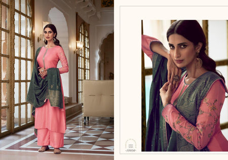 Multi Color Pure Muslin Silk Indian women's salwar kameez with dupatta ready to wear