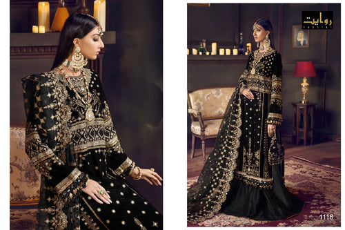 Black Fuax Georgette Indian women's salwar kameez with dupatta ready to wear