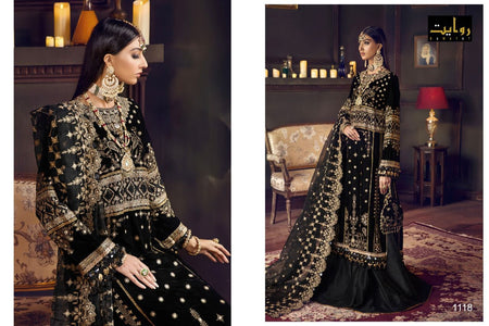 Black Fuax Georgette Indian women's salwar kameez with dupatta ready to wear
