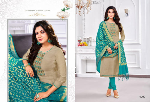 Multi Color Modal Silk Indian women's salwar kameez with dupatta ready to wear
