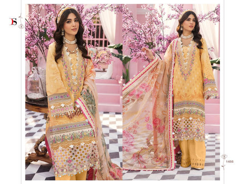 Gold Pure Cotton Indian women's salwar kameez with dupatta ready to wear