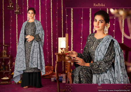 Black Blossom Cotton Indian women's salwar kameez with dupatta ready to wear