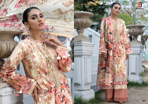 Multi Color Lawn Cotton Indian women's salwar kameez with dupatta ready to wear