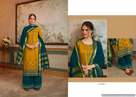 Gold Jam Silk Indian women's salwar kameez with dupatta ready to wear