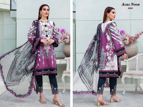 Multi Color Lawn Cotton Indian women's salwar kameez with dupatta ready to wear
