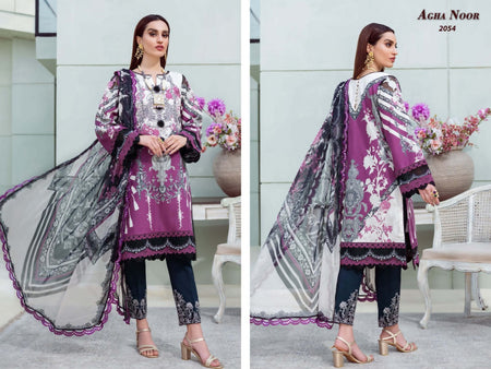 Multi Color Lawn Cotton Indian women's salwar kameez with dupatta ready to wear