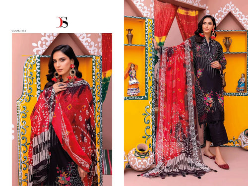 Black Pure Cotton Indian women's salwar kameez with dupatta ready to wear