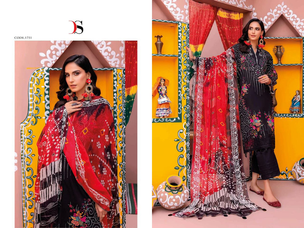 Black Pure Cotton Indian women's salwar kameez with dupatta ready to wear