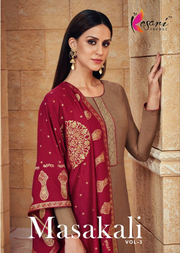 Multi Color Pure Viscose Maslin Indian women's salwar kameez with dupatta ready to wear