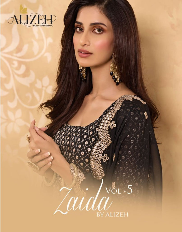 Black Alizeh Georgette Indian women's salwar kameez with dupatta ready to wear