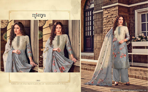 Multi Color Banarasi Jacquard Indian women's salwar kameez with dupatta ready to wear