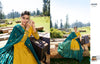 Gold Satin Georgette Indian women's salwar kameez with dupatta ready to wear