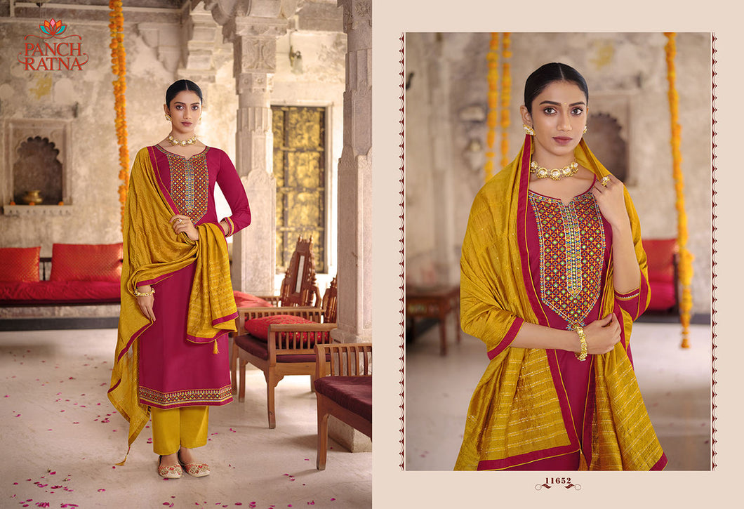 Red Heavy Parampara Silk Indian women's salwar kameez with dupatta ready to wear