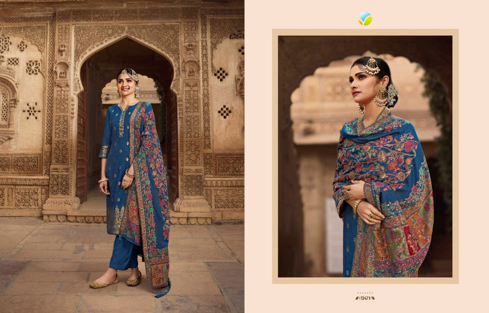 Blue Viscose Machlin Indian women's salwar kameez with dupatta ready to wear