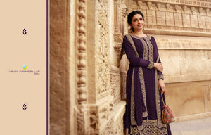Purple Georgette Indian women's salwar kameez with dupatta ready to wear