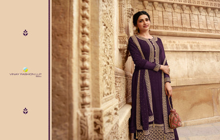 Purple Georgette Indian women's salwar kameez with dupatta ready to wear