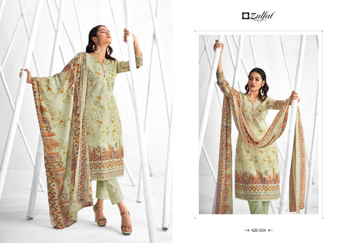 Multi Color Pure Cotton Indian women's salwar kameez with dupatta ready to wear