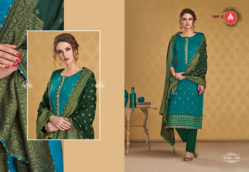 Multi Color Jam Silk Indian women's salwar kameez with dupatta ready to wear