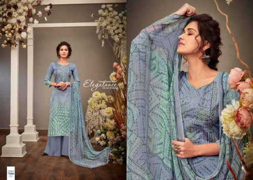 Multi Color Pure Jam Cotton Indian women's salwar kameez with dupatta ready to wear