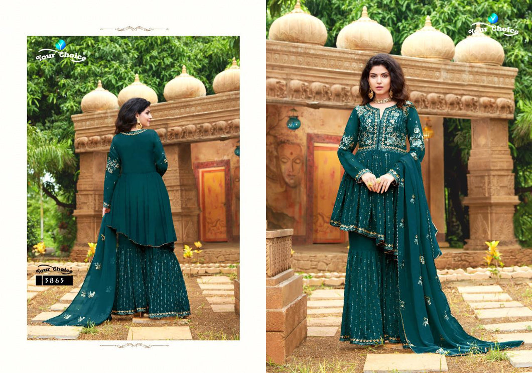 Multi Color Faux Georgette Indian women's salwar kameez with dupatta ready to wear