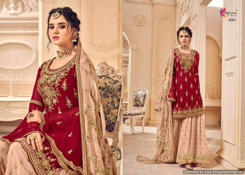 Red Heavy Georgette Indian women's salwar kameez with dupatta ready to wear