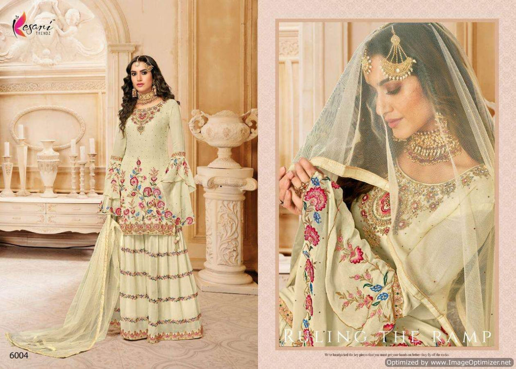 White Heavy Georgette Indian women's salwar kameez with dupatta ready to wear