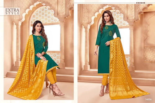 Green Handwork Indian women's salwar kameez with dupatta ready to wear