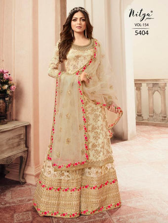 Multi Color Dola Jacquard Indian women's salwar kameez with dupatta ready to wear